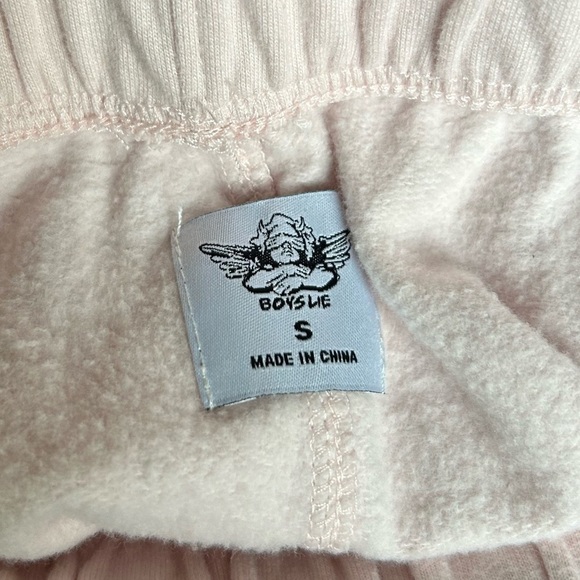 BOYS LIE BUBBLEGUM Pink Cream REVOLVE BROKEN RECORD V2 Jogger SWEATPANTS Sz S - Picture 14 of 16